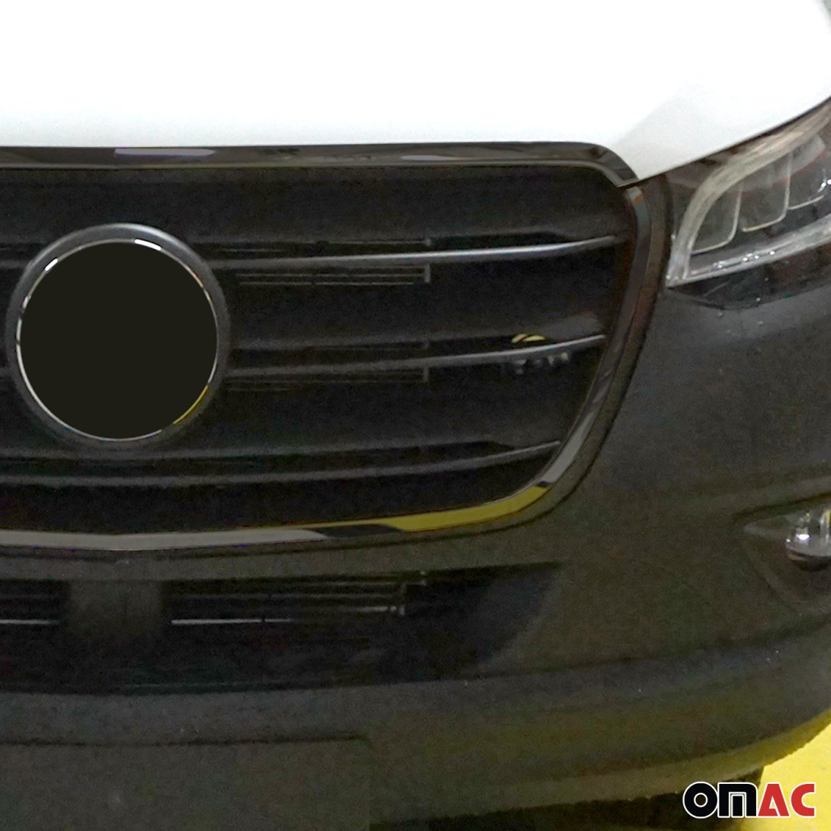 Mercedes Sprinter W907 Front Grill Frame - Omac - S.Steel - Gloss Dark - 2019-2025